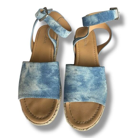 Soda Women's Blue Denim Espadrille Platform Sandals Size 8 - Picture 6 of 8